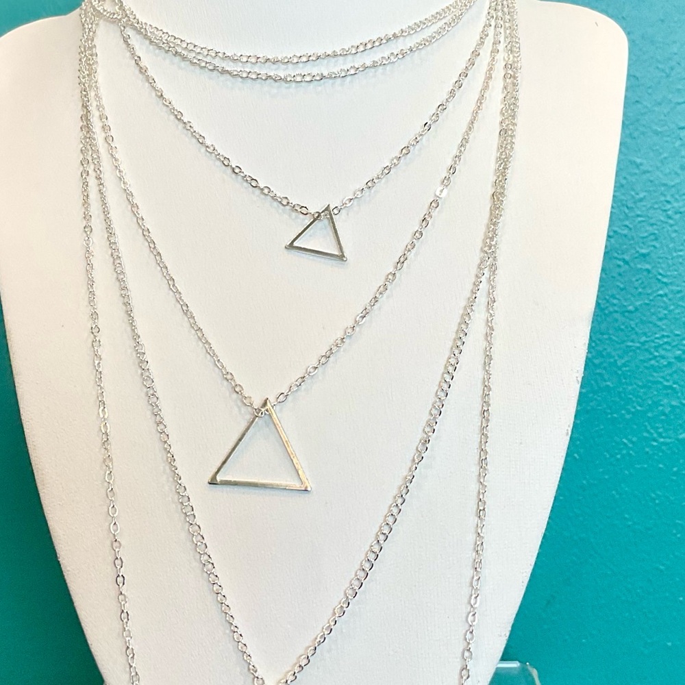 Triangle Multi-Layer Necklace - Picture 2 of 2